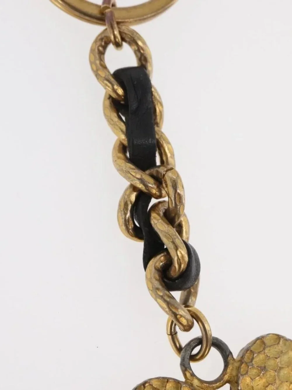 CHANEL COCO Mark Key Ring Charm metal Gold CC Auth bs34873